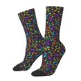 thumbnail image 1 of Balery Musical Notes Calcetas Largas con Estampado para Hombre y Mujer – Suaves y Transpirables, Talla Única (US 5-11), 1 of 6