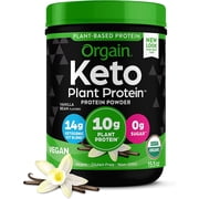 Orgain Organic Vegan Keto 10g Plant Based Protein Powder- Vanilla Bean Flavor, 15.5 oz