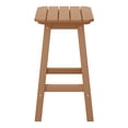 thumbnail image 3 of Costaelm Paradise 24" Outdoor Patio HDPE Square Counter High Backless Bar Stool, Teak, 3 of 8