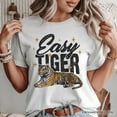 thumbnail image 2 of Easy Tiger Retro Grunge T-Shirt, Vintage White and Natural Tee With Wild Animal, 2 of 8