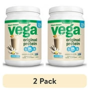 (2 pack) Vega Original Protein Plant-Based Protein Powder, Vanilla, 10 Servings (16.2oz)