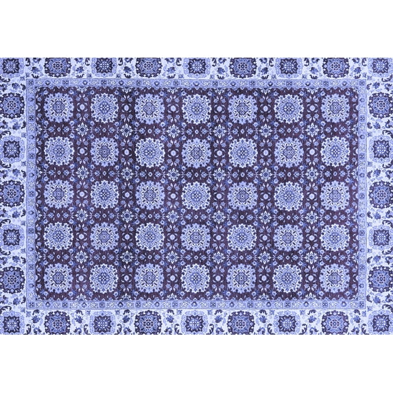 Ahgly Company Machine Washable Indoor Rectangle Oriental Blue Traditional Area Rugs, 2' x 5'