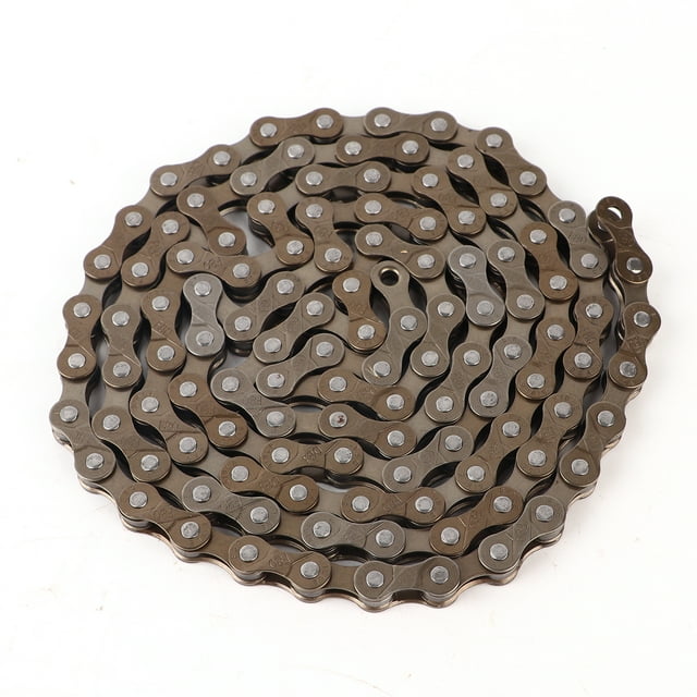 Bike Chain, Manganese Steel Bicycle Single Speed Chain Universal For Cycling Brown,Silver,Gold