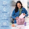thumbnail image 3 of Cool Coolers by Fit & Fresh XL Slim Ice Packs, Space Saving Reusable Ice Packs for Lunch Boxes, Freezer Packs, Reusable Ice Packs for Lunch Boxes & Coolers, 4pk, Pink, 3 of 10