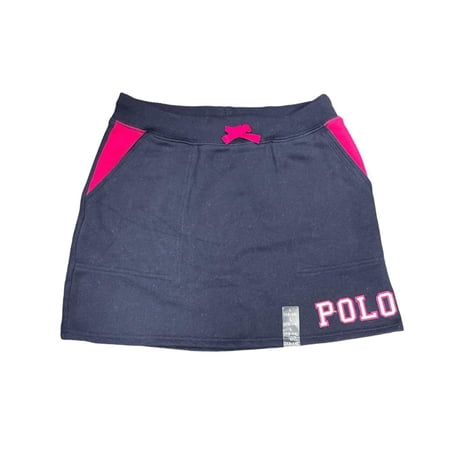 POLO RALPH LAUREN Fall Royal Multi Girls Polo Logo Fleece Skirt, Size 5, NWOT