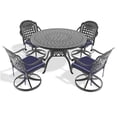 thumbnail image 3 of Black Aluminum Outdoor Dining Set with 360 Swivel Chairs, 5-PC Round Table Set for Patio Garden, 3 of 10