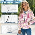 thumbnail image 5 of chaqlin Axolotl Hoodies for Girls 6-7 Cute Zipper Sweatshirts Hooded Daisy Print Long Sleeve Hooded Coat Kids School Jacket with Pockets, 5 of 6
