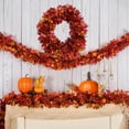 thumbnail image 7 of WEGFTDUOP Halloween Decor Thanksgiving Harvests Festival Wreath Garland Decorative Rattan Strips Autumns Thanksgiving Decorations Maple Leaf Rattan Decor For Fall Party Decor Indoor Ornaments, 7 of 7
