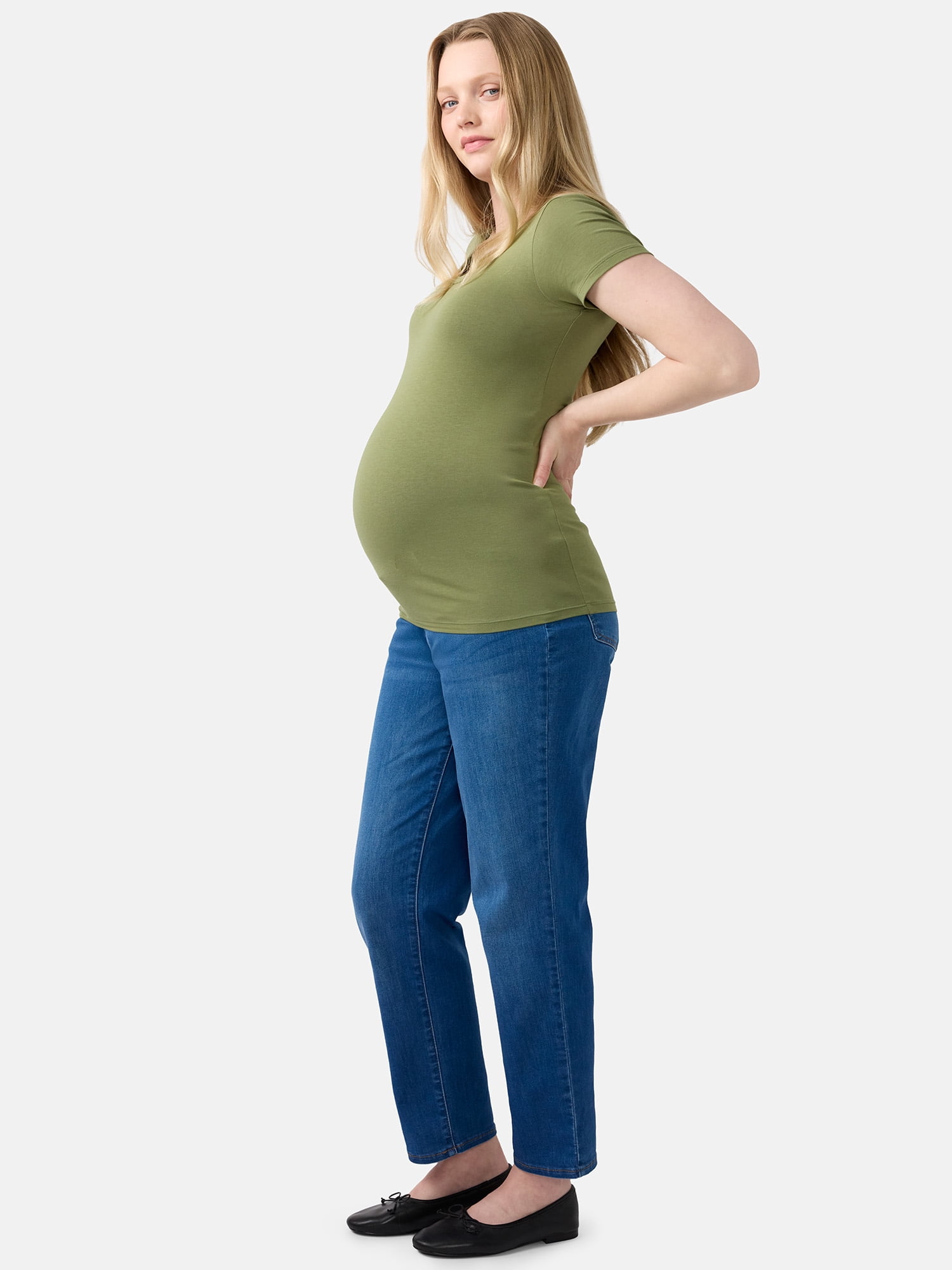Ingrid & Isabel For Every Belly Women’s Maternity Fitted Scoop Tee, Sizes S-XXL