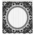 thumbnail image 3 of Ambesonne Greek Shower Curtain, Spirals Swirl Circle Colorful, 69"Wx70"L, White and Black, 3 of 3