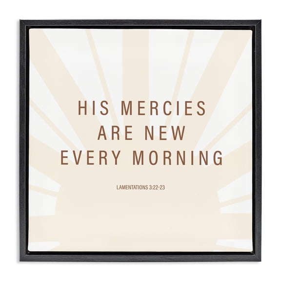 Stupell Industries His Mercies Are New Black Framed Floater Canvas Wall Art, design by SD Graphics Studio