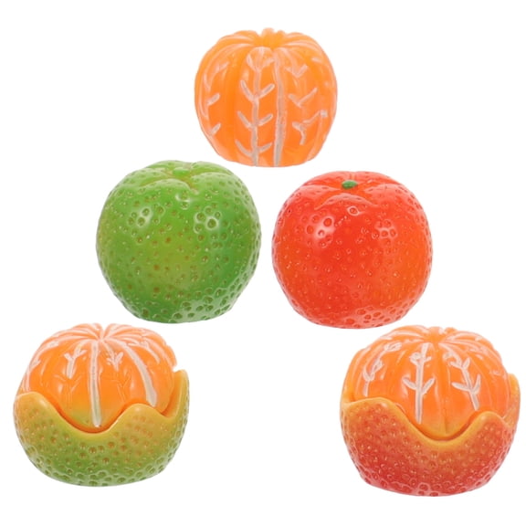 NIAIZEK 5Pcs Car Interior Resin Orange Figurine Car Dashboard Decorations for DIY Assorted Color