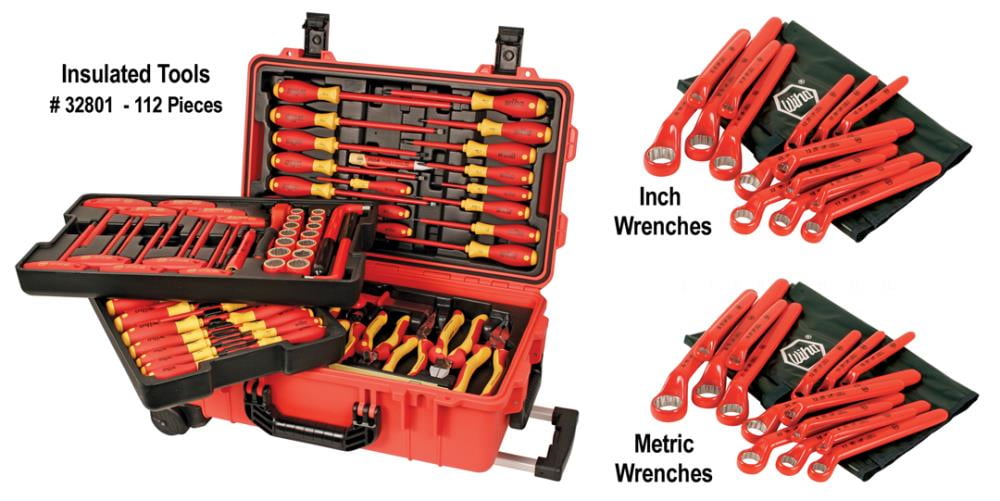 Wiha32801W Insulated Master Electrician's Tool Set in Rolling Water
