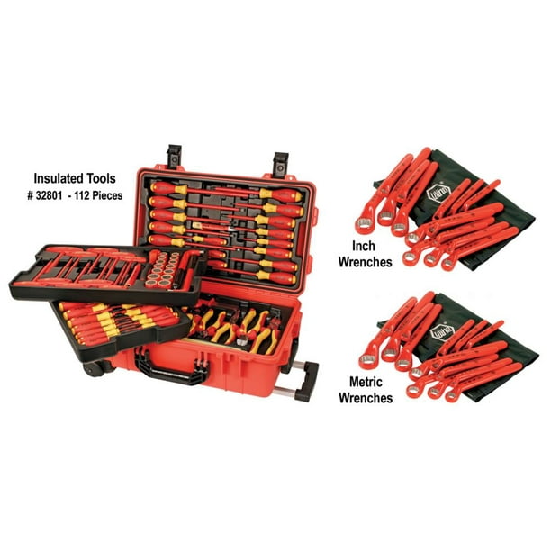 Wiha32801W Insulated Master Electrician's Tool Set in Rolling Water