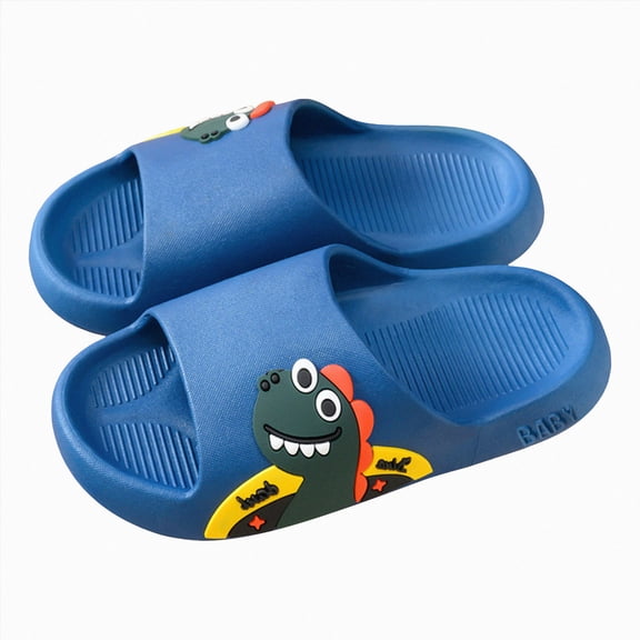 KPOPLK Kids Cloud Slides Boys Flip Flops Slip On Beach Sandals Youth Pool Shower Shoes EVA Summer Slippers Size 13,Blue