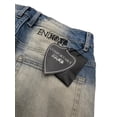 thumbnail image 5 of En Noir Men's Paint Splatter Rip & Repair Distressed Skinny Fit Denim Jeans (28, Dirty Indigo), 5 of 5