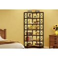 thumbnail image 3 of 7-Tier Corner Bookshelf Grey - Metal Frame Tall Storage Display Rack, Modern Freestanding Organizer For Living Room Home Office, 3 of 8
