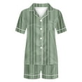 thumbnail image 4 of Yuzhih Pajama Sets for Women Collared V Neck Button down Shirts and Shorts 2024 Pjs Outfits Matching Sets Clothing, 4 of 4