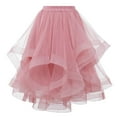 thumbnail image 5 of DuoJiaJ Tutu Skirts for Women A-Line Layered Knee Length Skirt Ballet Dancing Skirt Prom Party Skirts,Pink XL, 5 of 5