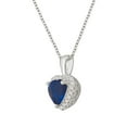 thumbnail image 4 of Arista 1.00 ct Created Blue Sapphire Gemstone Fashion Jewelry Pendant & Earring Set (2-Piece) in Brass, 18", 4 of 9
