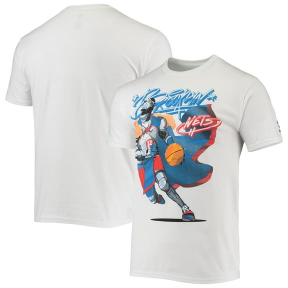 Men's NBA x McFlyy White Brooklyn Nets Identify Artist Series T-Shirt