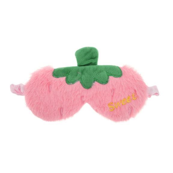 Unique Bargains 1 Pc Durable Strawberry Eye Mask for Travel Pink Fleece