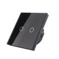 thumbnail image 1 of 2 Gang 1 Way Glass Panel UK Interruptor de pantalla táctil Negro Zulema Interruptor táctil, 1 of 8