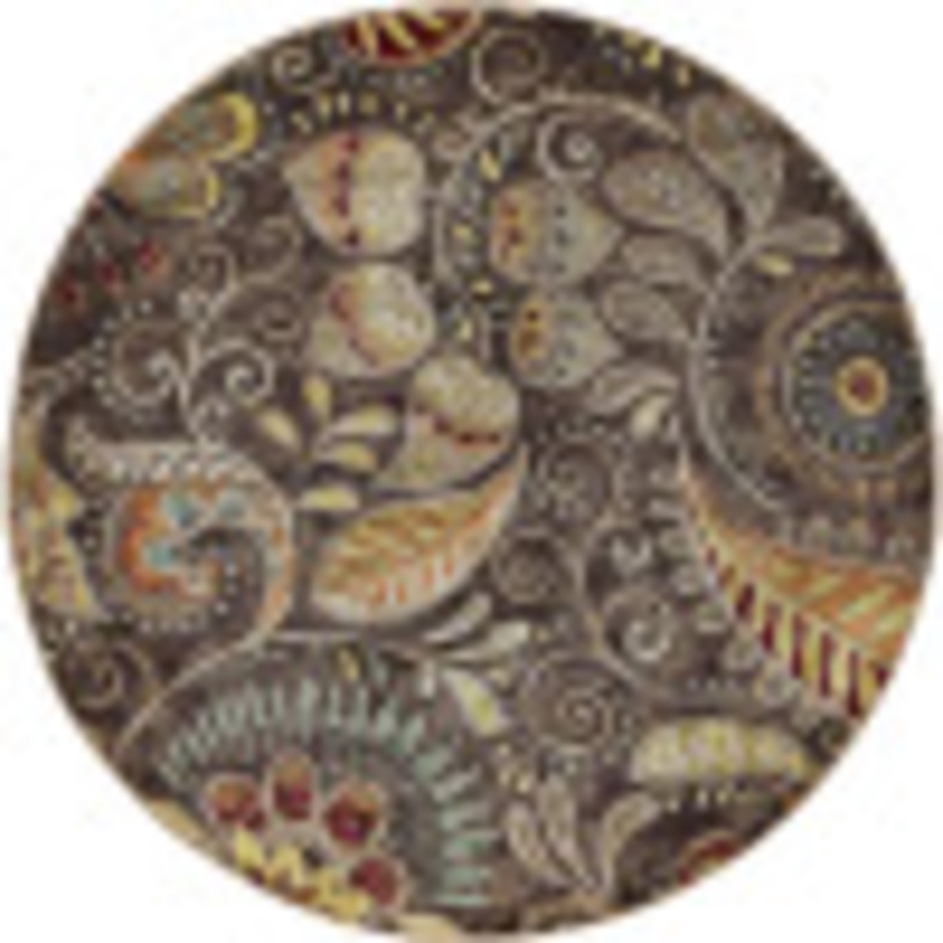 Capri Transitional 5' Round Brown and Beige Polypropylene Indoor Area Rug