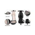 thumbnail image 4 of BLISSFUL STEP Rhinestone Ankle Strap Heel Open Toe Stiletto Heels Sandals for Women Black (Size 11), 4 of 7