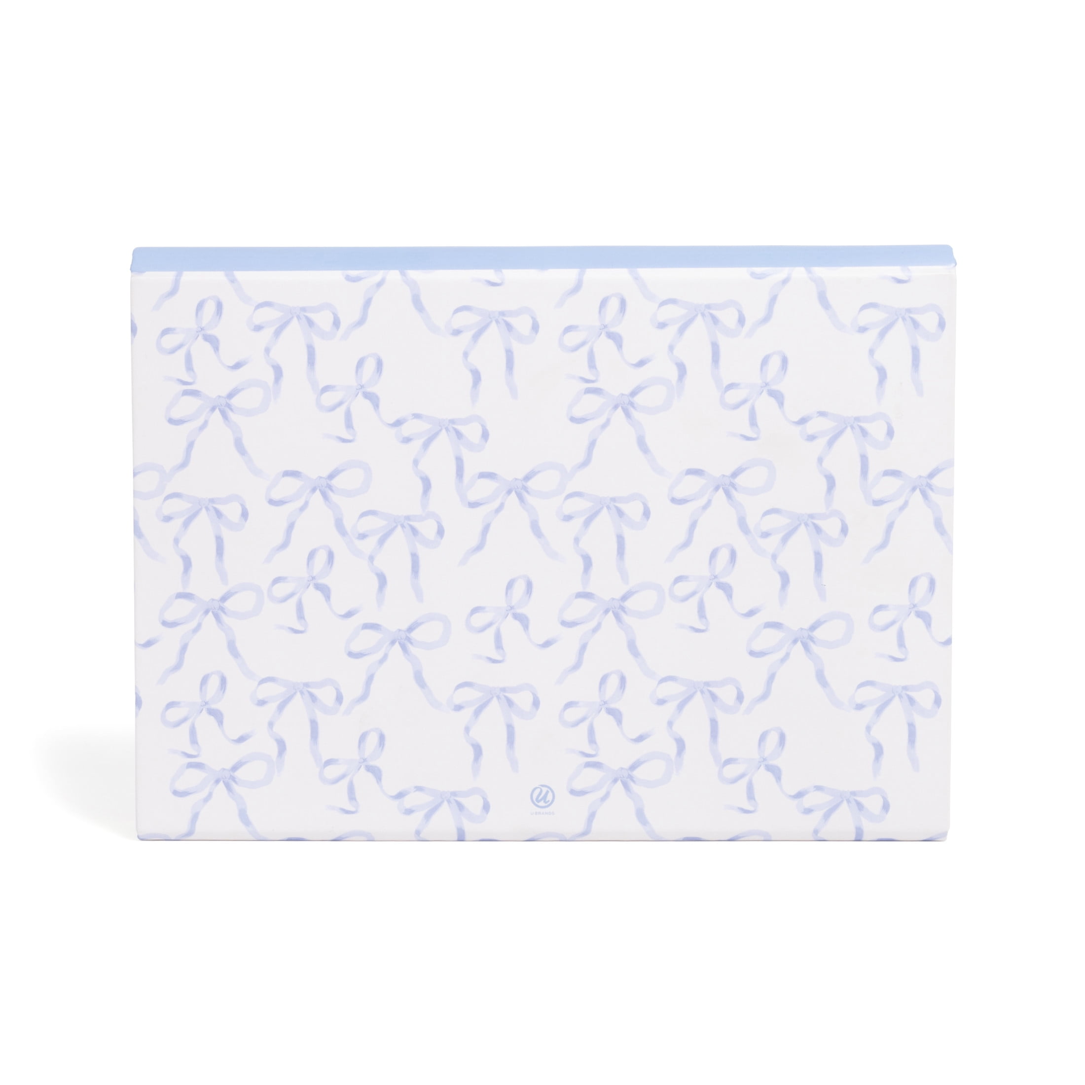 U Brands 13 Pocket Expandable File Organizer, 13 x 9.2 x 1.4 in., Charming Coquette Blue Bows, Freestanding