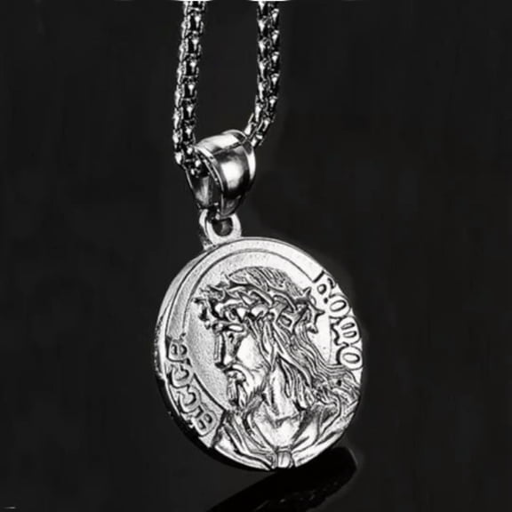 GKNET Mens Womens Stainless Steel Jesus Pendant Necklace Lord's Prayer Delicate Jewelry 24"