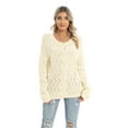 thumbnail image 4 of Baywell Women's Long-Sleeve Knit Button Down Cardigan Sweater, Beige, US 14, 4 of 6