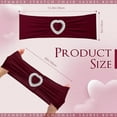 thumbnail image 2 of 100 Pcs Spandex Chair Sashes with Heart Shaped Buckle Slider Stretch Chair Cover Band Universal Elastic Ties for Wedding Banquet Event Party Decoration(Burgundy), 2 of 14