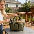 thumbnail image 6 of Eespoir Large Capacity Gardening Tool Bag, with Multiple Pockets Tote Organizer, for Shears, Gloves, Planting Tools, for Garden, Work, Sturdy Fabric, Easy Carry, 6 of 6