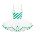thumbnail image 2 of TTAO Girls Candy Cane Bowknot Ballet Tutu Dress Figure Ice Skating Leotard Dress Mrs Santa Christmas Clothes Green 8, 2 of 7