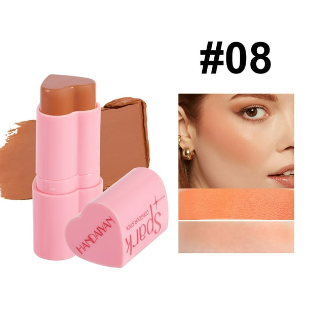 Fiudx Rubber En Barra, Iluminador Cremoso, Color Duradero para Mejillas, Dúo Versátil de Rubor E Iluminador, Maquillaje Diario, para Mujeres de Todas Las Edades, Diseño Ideal para Viajes.