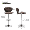 thumbnail image 3 of Magshion Adjustable Bar Stools, Modern Swivel Barstools with Back, Armless Counter Height Chairs for Kitchen Dining Pub Cafe Set of 2 Coffee, 3 of 11