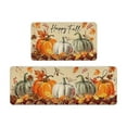 thumbnail image 2 of 100Fens Happy Fall Pumpkin Print Kitchen Rugs Set of 2, Autumn Maple Leaves Kitchen Mats Decor, Thanksgiving Farmhouse Floor Door Mat Home Decorations, 2 of 6