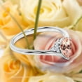 thumbnail image 2 of Gorgeous Minimalist 1.25 Carat Pear Cut Morganite And Diamond Moissanite Unique Engagement Ring, Affordable Wedding Ring in 925 Sterling Silver With 18k White Gold Plating Gift For Her Love, 2 of 3