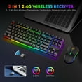 thumbnail image 6 of Wireless Keyboard and Mouse, 87 Keys Mechanical Feel Keyboard Mice Combo, Anti-Ghosting Ergonomic Rechargeable W/ 2.4G Wireless Receiver, RGB LED Backlight for Windows Computer PC Gamer, 6 of 9