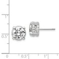 thumbnail image 3 of Cheryl M 925 Sterling Silver Rhodium Plated 8mm CZ Stud Earrings; for Adults and Teens; for Women and Men, 3 of 3