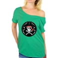 thumbnail image 1 of Awkward Styles Jolly Roger Off Shoulder Shirt for Women Pirate Skull Oversized Tshirt Pirate Skull Flag Baggy T Shirt Women's Day of the Dead Outfit Dia de los Muertos Gifts Jolly Roger Skull Shirt, 1 of 4