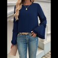 thumbnail image 4 of Blusas de Larga Acampanadas y Holgadas para Mujer, Otoño e Invierno 2025, Temperamentales, para Mujer Azul Marino S, 4 of 10