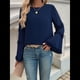 thumbnail image 4 of Blusas de Larga Acampanadas y Holgadas para Mujer, Otoño e Invierno 2025, Temperamentales, para Mujer Azul Marino S, 4 of 10