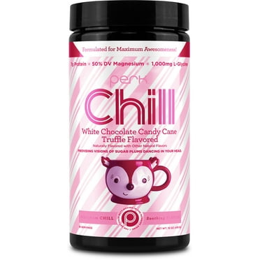 Perk Chill White Chocolate Candy Cane Flavored Drink Mix (18 Servings) - Soy Free & Peanut Free