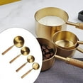 thumbnail image 4 of Stainless Steel Measuring Cups and Spoons Set Gold with Wooden Handle Metal Kitchen Measure Set for Kitchen Dry Liquid Food Baking, 4 of 6