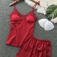 thumbnail image 3 of FNFYFH Sexy Satin Pajamas for Women, 2 Piece Tank Top sets for women, Silk Pajama Set with Shorts,2 Pieces Womens Sleepwear Loungewear XXL Sales, 3 of 5
