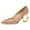 Nude, variant on Women Chic Pointed Closed Toe Circle High Heel Pumps Slip On Unique Ladies Office Party Evening Dressy Shoes Size 14 Silver