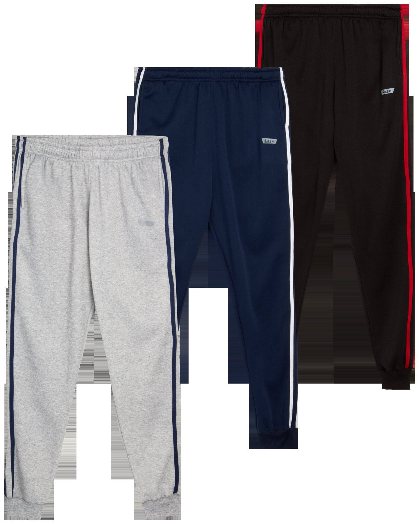  iXtreme Men's Sweatpants - 3 Pack Active Fleece Jogger Pants  (Size: S-2XL), Size Small, Black/Deep Red/Navy : Clothing, Shoes & Jewelry