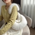 thumbnail image 2 of Sweet Cool Faux Fur Women's Shoulder Bag Solid Color Plush Female Chain Underarm Bags Simple Winter Female Fluffy Hobos Handbags, 2 of 6